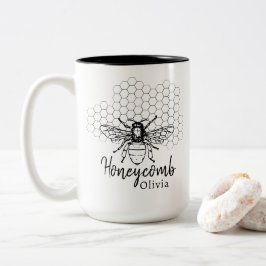 Dois Tons Caneca de Café em Favo de Mel Personalizada