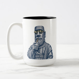 Dois Tons Caneca de Café em Tom Duplo Homem Pedra Legal Arte