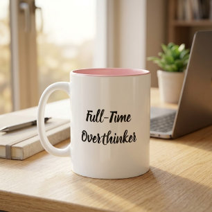 Dois Tons Caneca de Café Engraçada Pensador em Tempo Integra