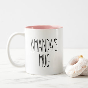 Dois Tons Caneca de Café Inspirada em RAE DUNN Amanda