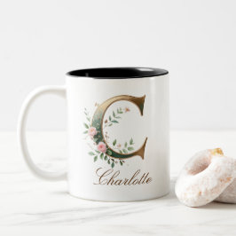 Dois Tons Caneca de Café Luxuosa em Duas Cores com Floral e