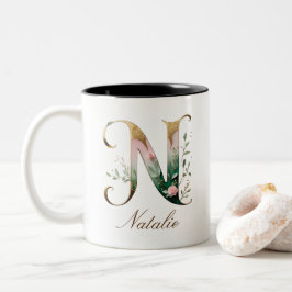 Dois Tons Caneca de Café Luxuosa em Duas Cores com Floral e