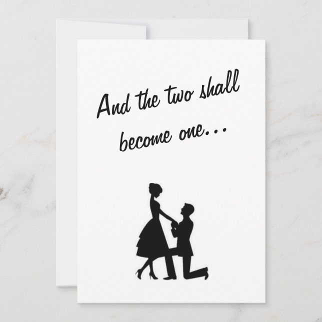 Dois transformar-se-ão um convite preto e branco (Frente)