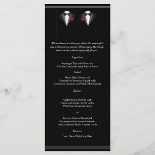 Dois Tuxedos com o Menu de Casamento de Gay de Ros