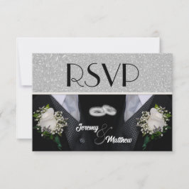 Dois Tuxes de Casamento de Grooms RSVP