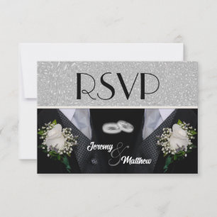 Dois Tuxes de Casamento de Grooms RSVP