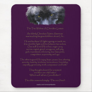 Dois WOLVES CHEROKEE TALE Art Mousepad