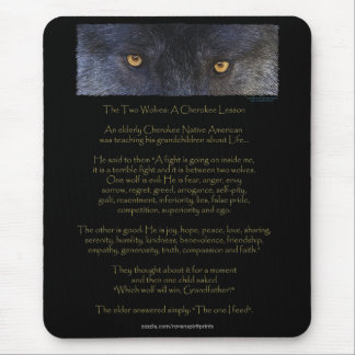 Dois WOLVES CHEROKEE TALE Art Mousepad