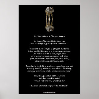 Dois WOLVES CHEROKEE TALE Art Poster
