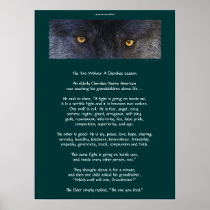 Dois WOLVES CHEROKEE TALE Art Poster