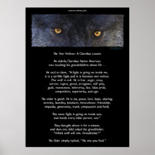 Dois WOLVES CHEROKEE TALE Art Poster