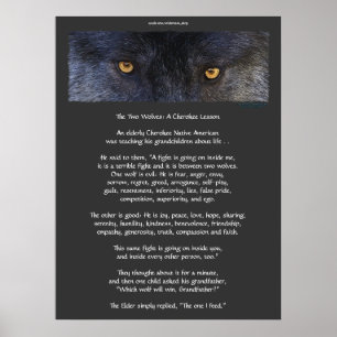 Dois WOLVES CHEROKEE TALE Art Poster