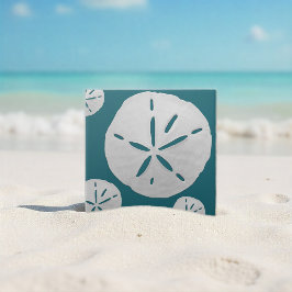 Dólar de Areia de Praia Tropical Azul e Branco