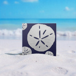 Dólar de Areia de Praia Tropical Azul Marinho e Br