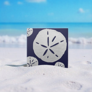 Dólar de Areia de Praia Tropical Azul Marinho e Br