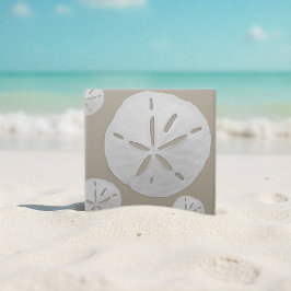 Dólar de Areia de Praia Tropical Bege e Branco
