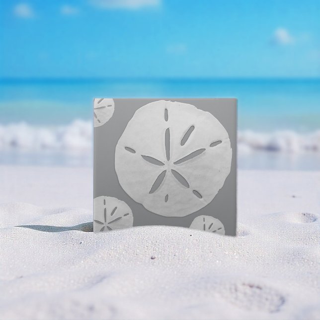 Dólar de Areia de Praia Tropical Cinza e Branco (Criador carregado)