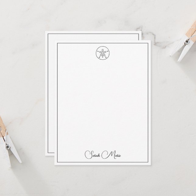 Dólar de Areia Preto e Branco Personalizado Simple (Frente/Verso In Situ)