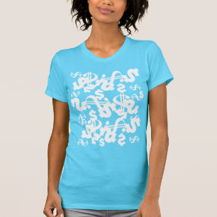 Dólar Funky Dólar Patterno Top T-Shirt
