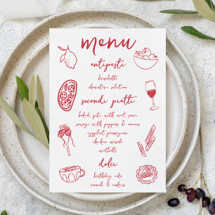 Dolce Vita Manuscrito - Cartão de Menu Janto Itali