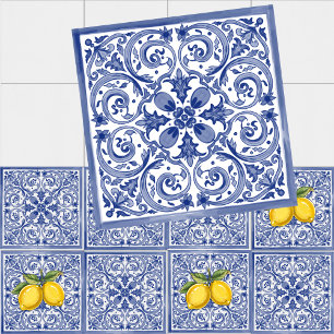 Dolce Vita Mediterrâneo Azulejos Italianos Azuis