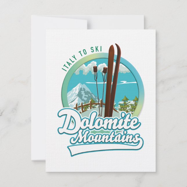 Dolomite montanhas Itália logótipo de esqui (Verso)
