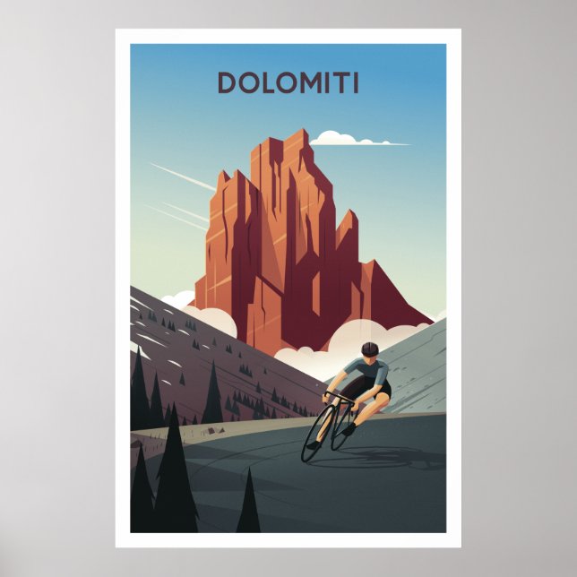 Dolomites / Dolomites - Impressão de ciclismo (Frente)