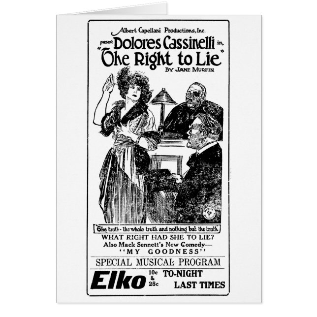 Dolores Cassinelli Mack Sennett 1921 anúncios (Frente)