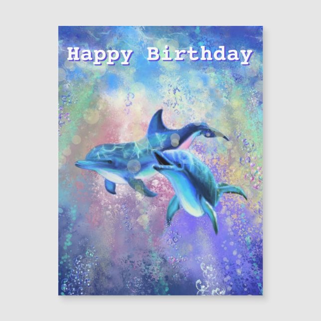 Dolphin Birthday Card Happy Birthday Dolphins (Frente)