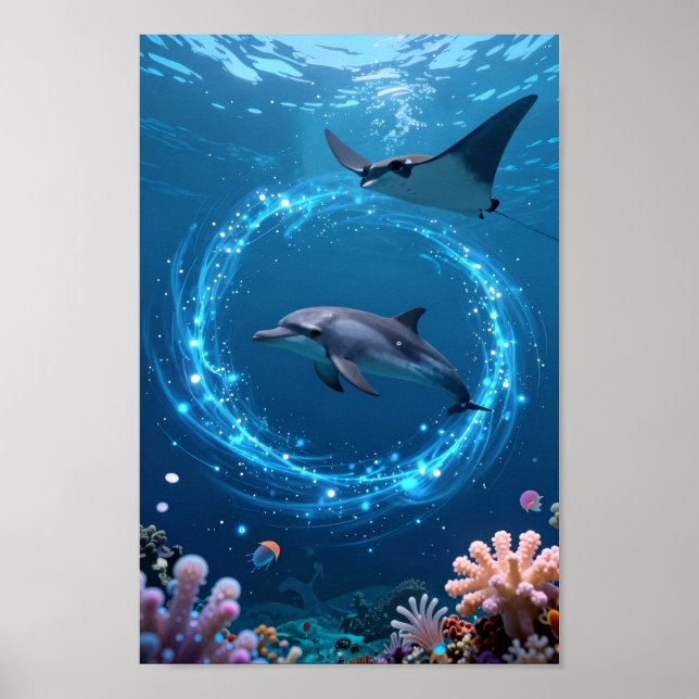 Dolphin Sea Poster – Magical Ocean Aesthetic Wall  (Frente)