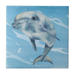 Dolphin Watercolor Beach Ocean