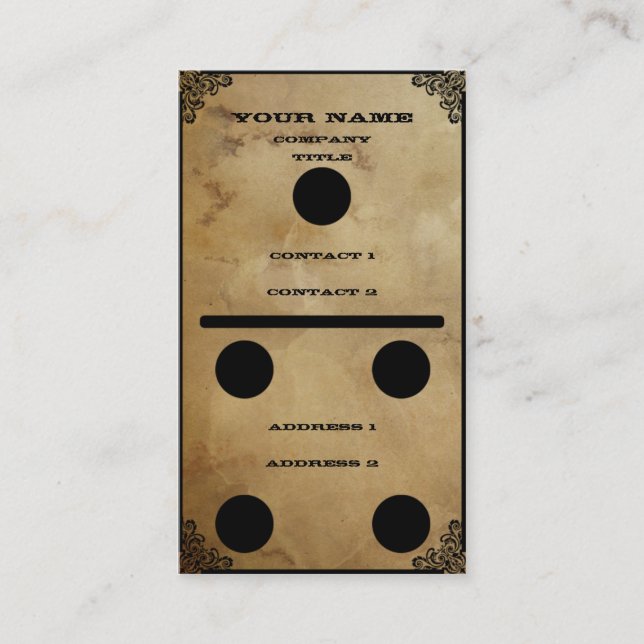 Dominó - cartão de visita (Frente)