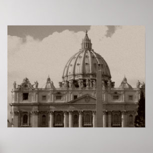 Domo da Rua Basílica Poster de viagens Roma