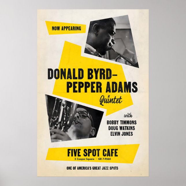 Donald Byrd - Pepper Adams pôster de jazz - Five S (Frente)