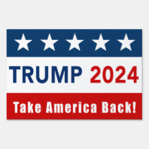 Donald Trump 2024 Yard Sign - Vermelho, Branco e A
