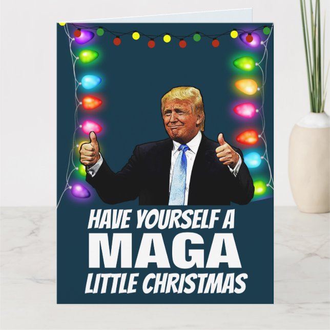 DONALD TRUMP MAGA PEQUENO Cartão de Ig de Natal (Frente)