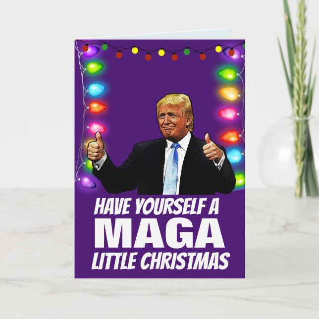 DONALD TRUMP MAGA PEQUENOS cartões de Natal (Frente)