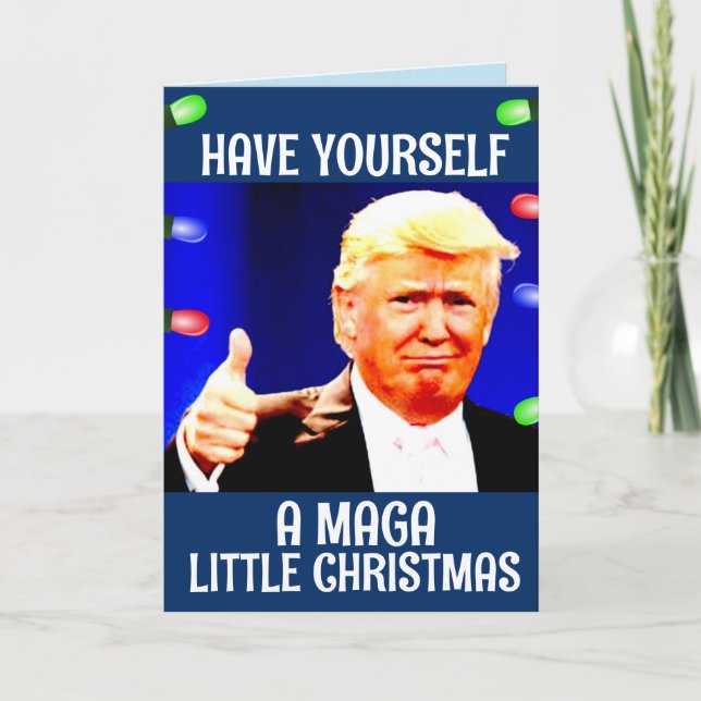 DONALD TRUMP MAGA PEQUENOS cartões de Natal (Frente)