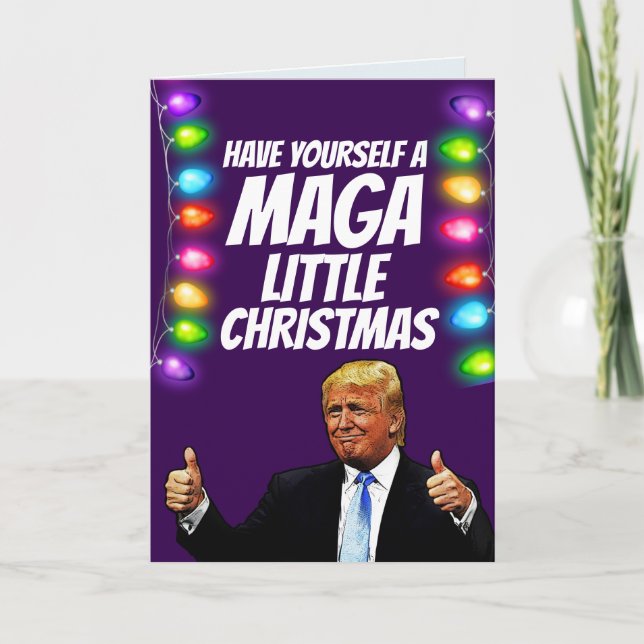 DONALD TRUMP MAGA PEQUENOS cartões de Natal (Frente)