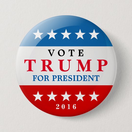 Donald Trump para o presidente campanha eleitoral Bóton Redondo 7.62cm