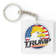 Donald Trump Para O Presidente Eagle Hair Chaveiro