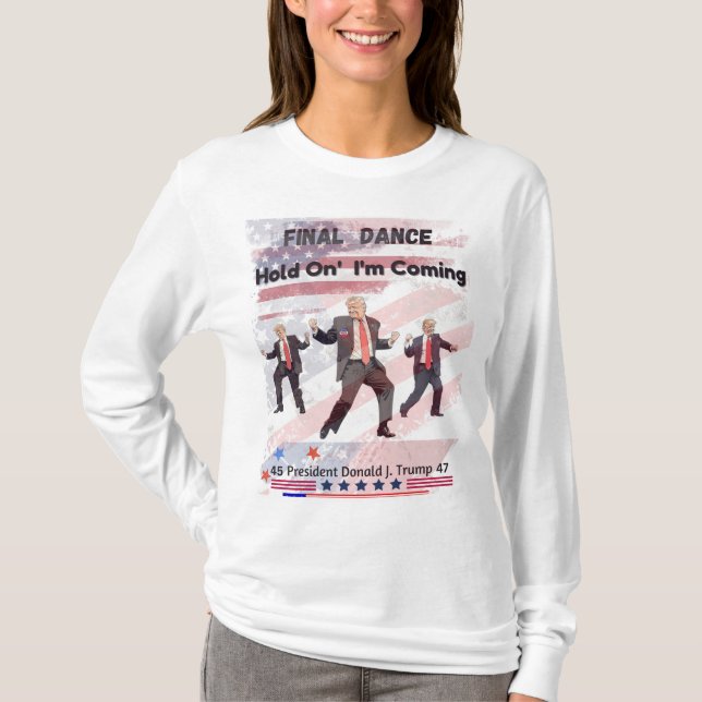 Donald Trump Shirt Long Sleeve, mulher de camisa l (Frente)