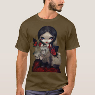Doninha feericamente gótico da camisa vermelha da