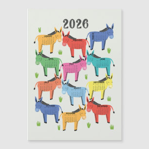 Donkey Colorido do Calendário 2026
