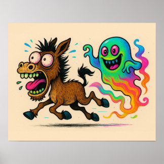 Donkey em execução a partir de um Poster Fantasma