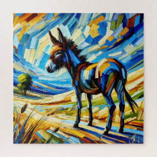 Donkey no Grassland 600 Piece Quebra-cabeça