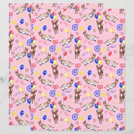 Donkey Scrapbook Paper in Pink