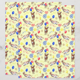 Donkey Scrapbook Paper in Yellow