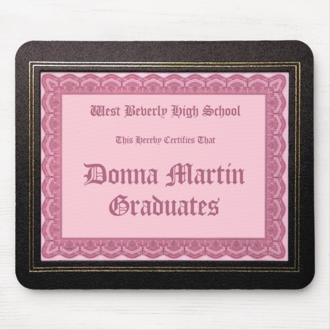 Donna Martin gradua o mousepad do diploma (Frente)