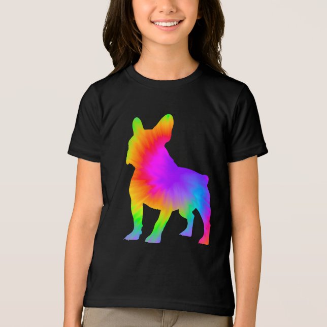 Dono Amante de Cachorro Divertido Tie Dye Frenchie (Frente)